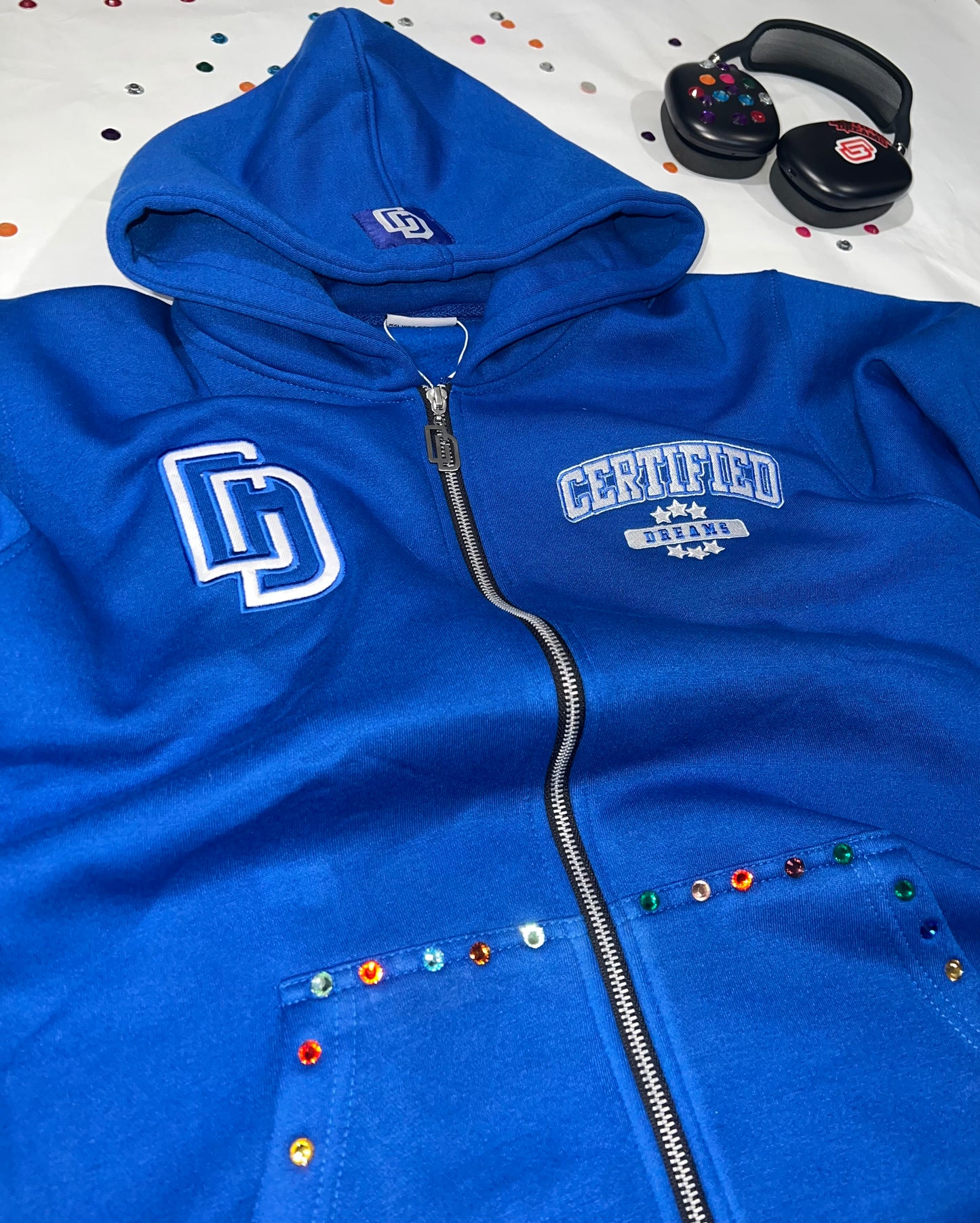 Royal Certified Rhinestone Hoodie
