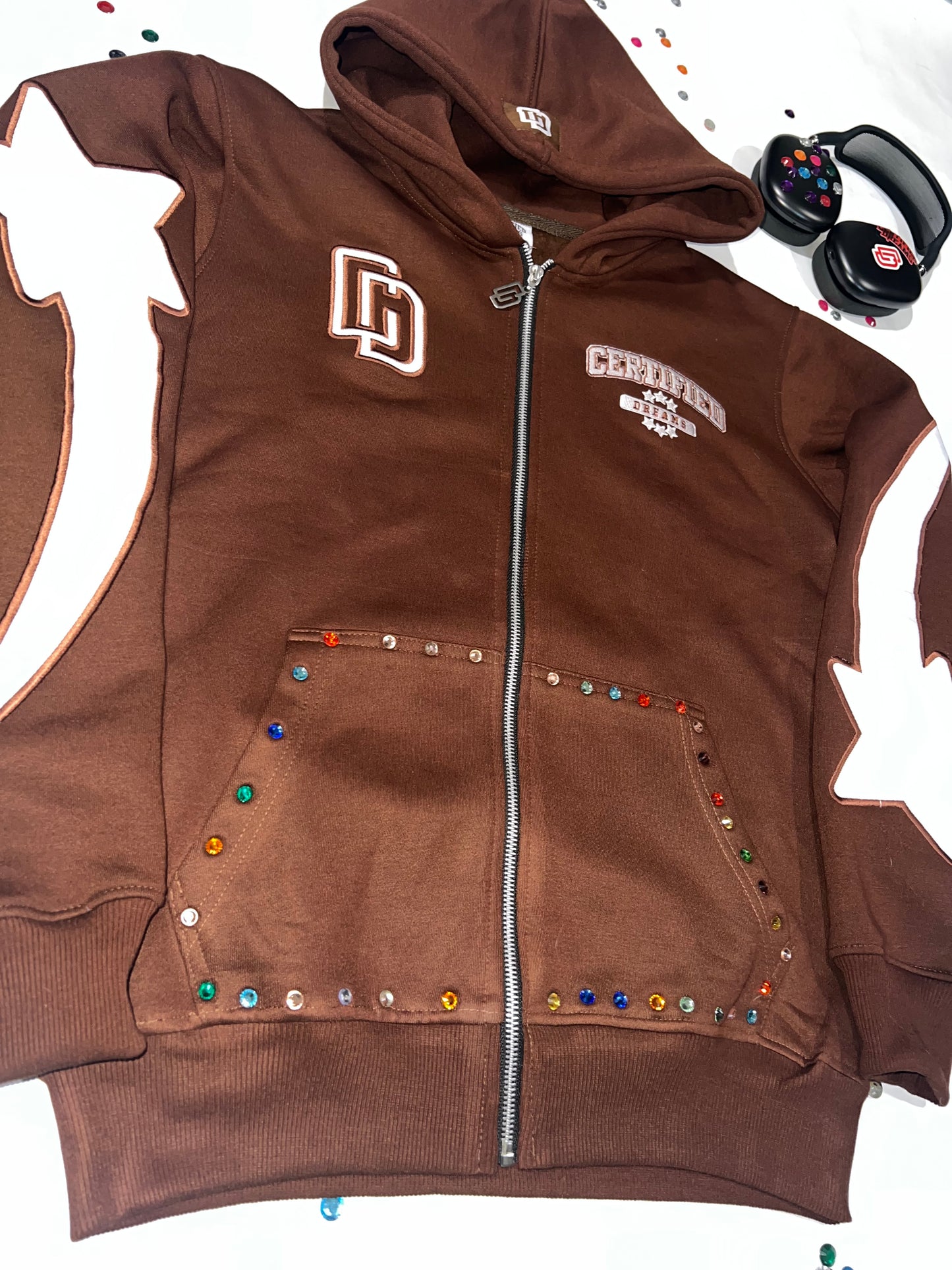 Mocha Certified Rhinestone Hoodie