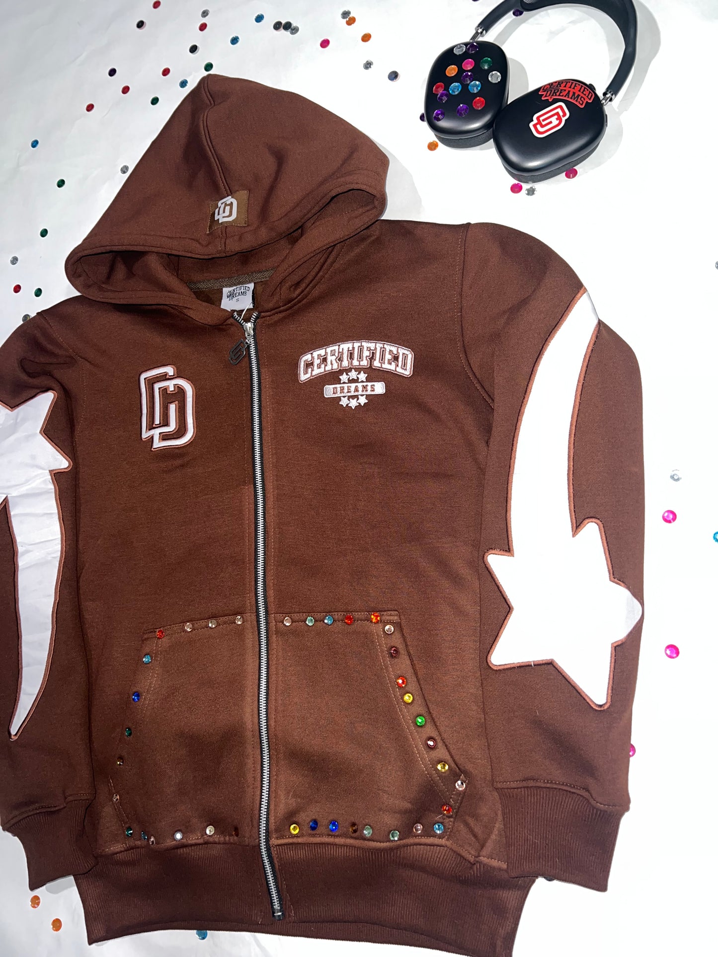 Mocha Certified Rhinestone Hoodie