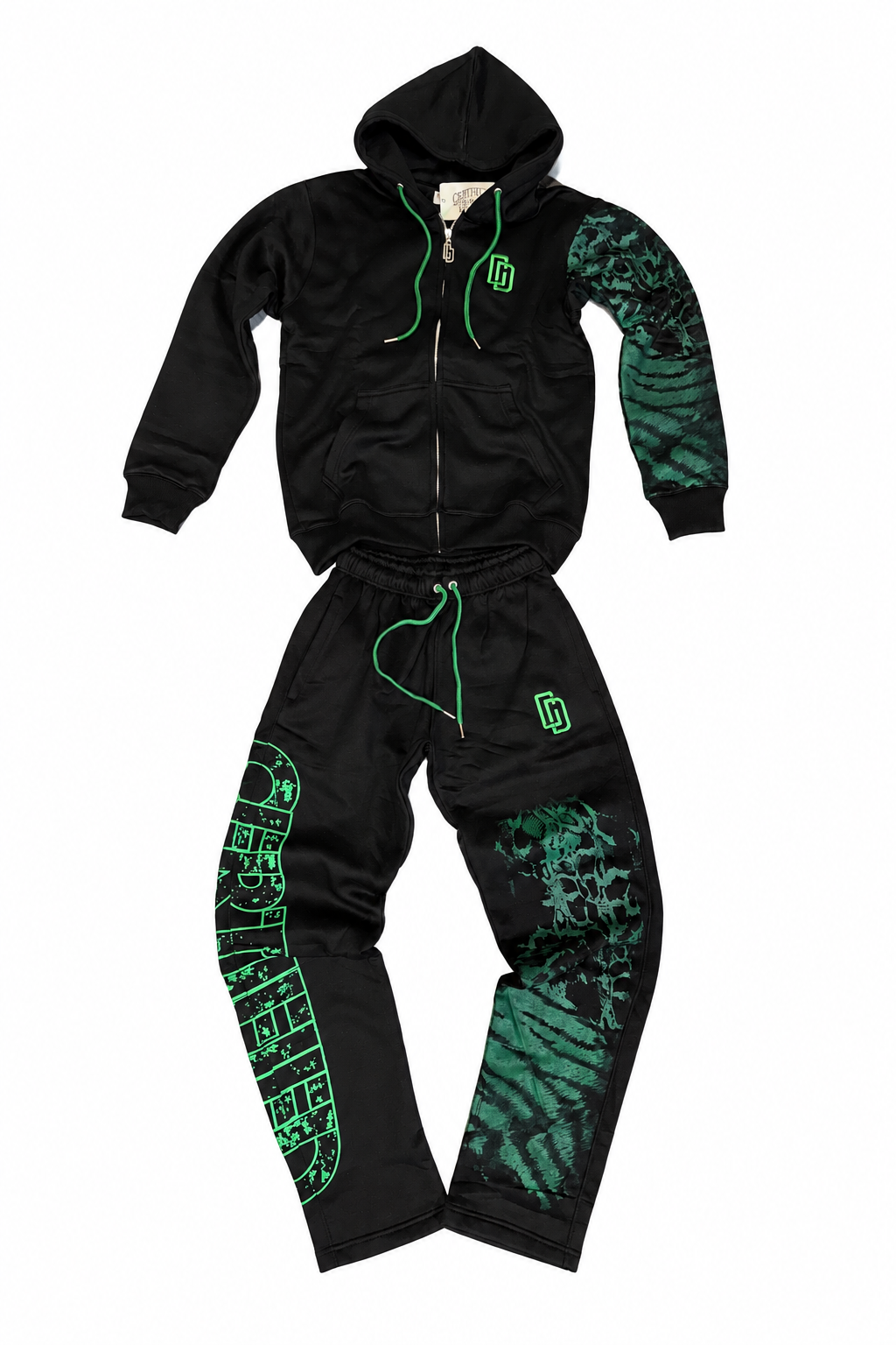 Hoodie and pants on a white background
