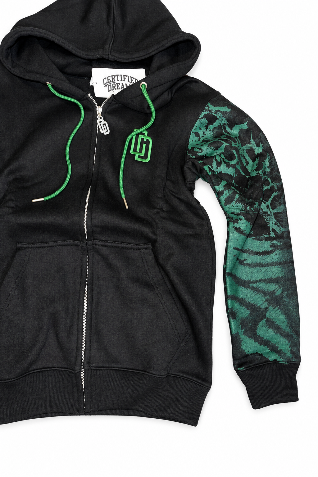 Close-up hoodie photo with white background